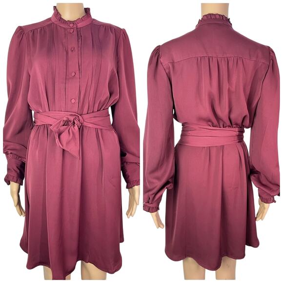 Amour Vert Dresses & Skirts - New Amour Vert Malta Long Sleeve Ruffle A-Line Mini Dress